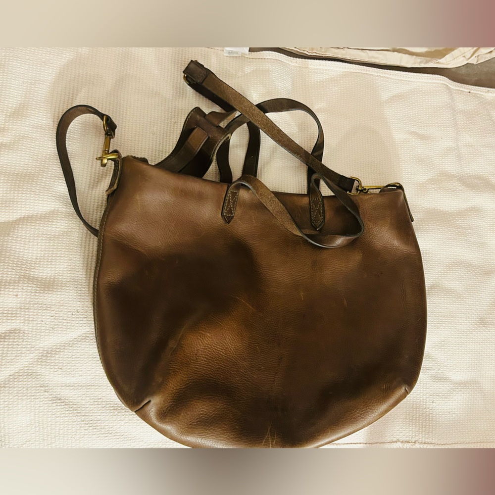 Madewell Zip Top Transport Carryall Satchel in Olive Green
